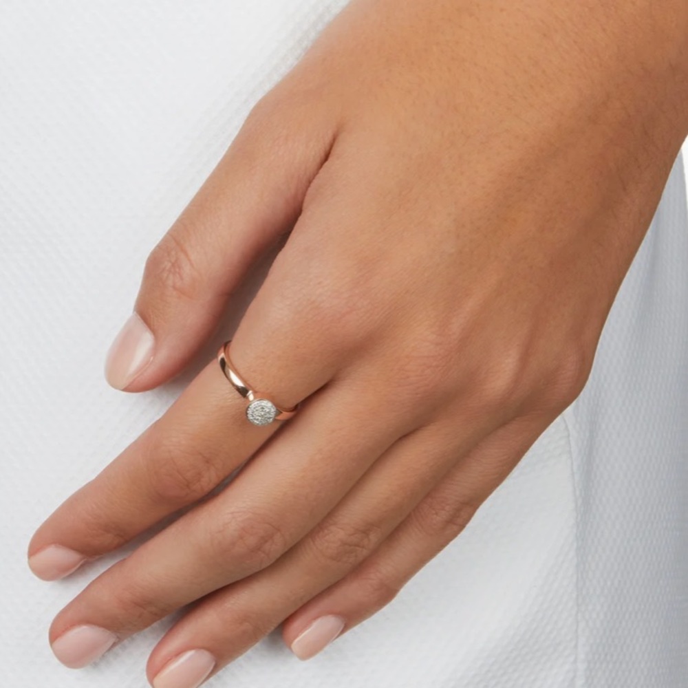 Monica Vinader Stacking Ring Diamond 18ct Gold 6.5